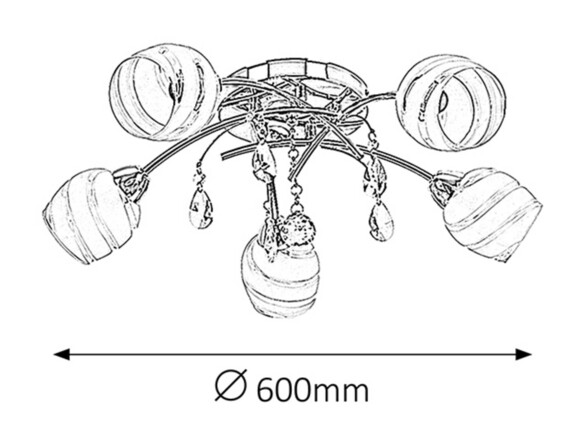 Rabalux stropní svítidlo Melissa E14 5x MAX 60W chromová 2622
