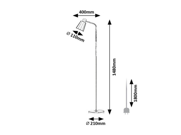 Rabalux stojací lampa Azim E27 1x MAX 40W černá 74003