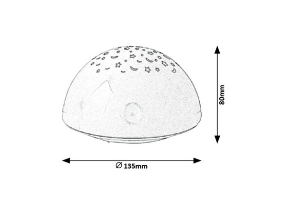 Rabalux dětská noční lampička s projektorem Lina LED 0,5W bílá RGB 1470