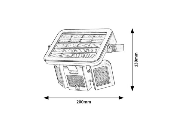 Rabalux venkovní solární svítidlo Lihull LED 9,6W černá IP44 77020