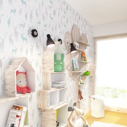 RENDL KAYA nástěnná černá matný nikl 230V E27 28W R12899