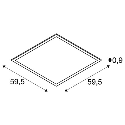 BIG WHITE LED PANEL 600x600 Indoor, stropní vestavné LED svítidlo, bílé, 3000K, UGR<19 1003083