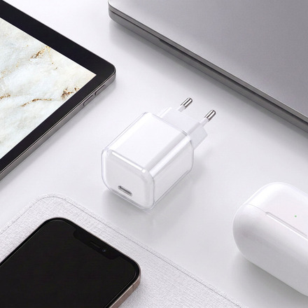 Solight 33W GaN fast charge USB-C adaptér, bílý DC74W