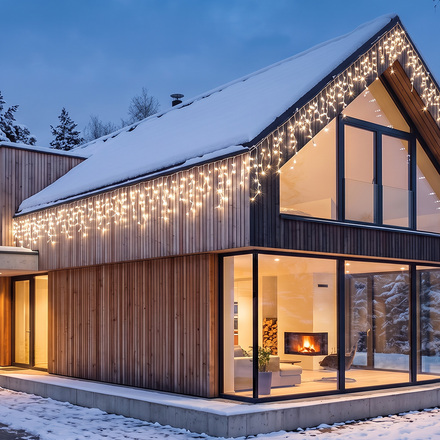 Solight LED vánoční girlanda, rampouchy, 400 LED, 20m, IP44, teplé bílé světlo 1v404-WW