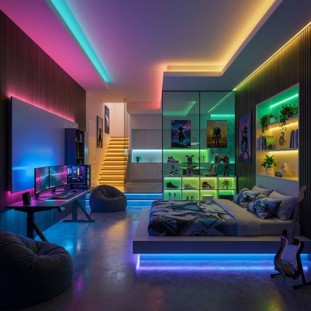 Solight LED světelný pás, RGB + 3CCT, 5m, sada s 24V adaptérem a dálk. ovladačem, 5W/m, IP65 WM60