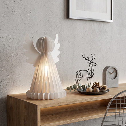 Solight anděl s LED osvětlením a časovačem, 37cm, 3xAA 1V309