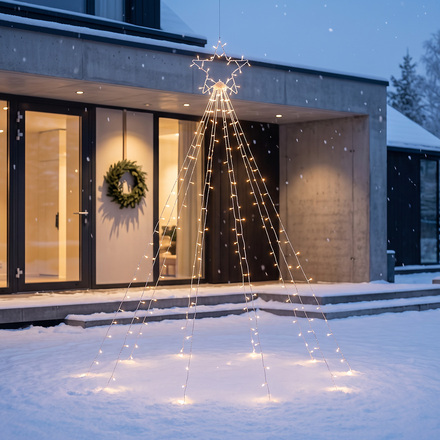Solight LED řetěz s hvězdou na vánoční strom, výška 2,1m, 212 LED, IP44 1V308
