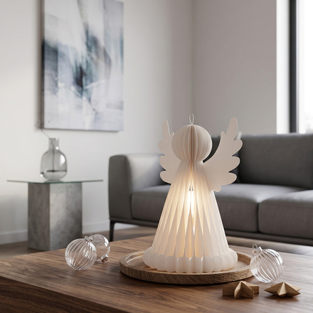 Solight anděl s LED osvětlením a časovačem, 37cm, 3xAA 1V309