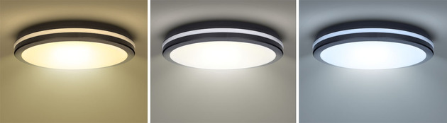 Solight LED osvětlení Gari, 44W, 3960lm, 3CCT, IP65, 40cm, černá WO821-B