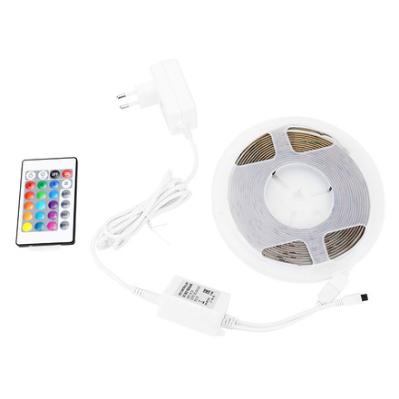 Solight LED SMD RGB pásek, sada s adpatérem, 3m, dálkové ovládání, 10W/m, multicolor WM59-RGB