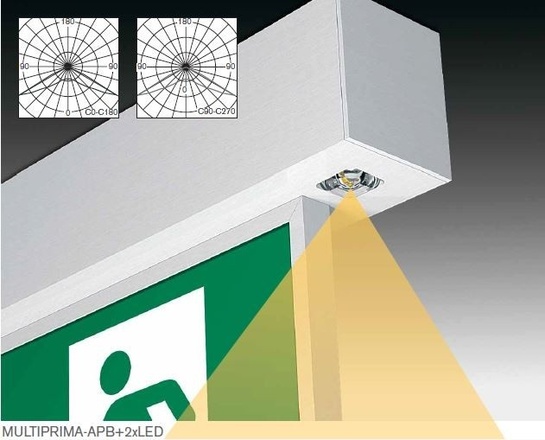 SEC Nouzové LED svítidlo s funkcí AUTOTEST a možností osvětlení podlahy MULTIPRIMA-APA-AT+2xLED.1h, NM/N, AUTOTEST 295-B-302-04-00-00-SP