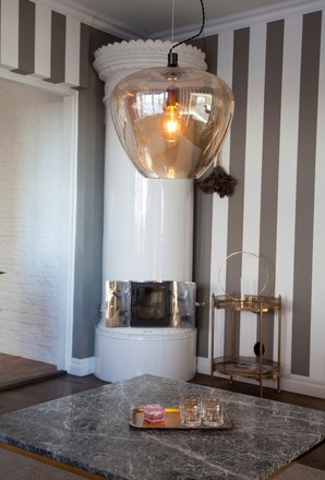 Sessak Elegantní závěsné svítidlo Bellissimo Grande ze skla - pr. 400 x 345 mm, 60 W, jantarová SE RBELGKA