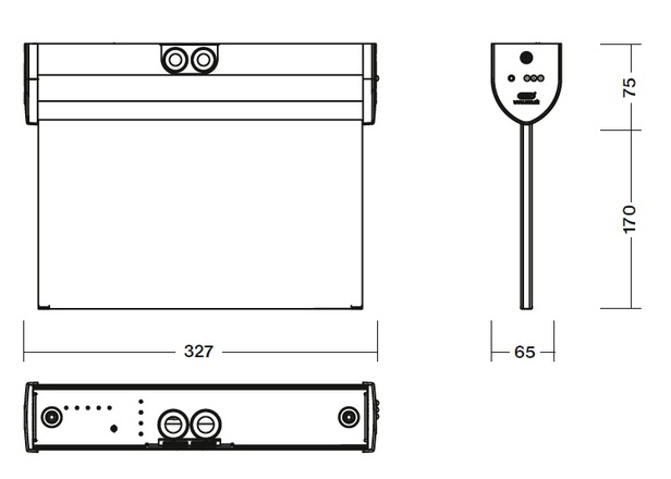 SEC Stropní nebo nástěnné nouzové svítidlo LEDLUX2-R s funkcí AUTOTEST - MULTILED2-R-AT.3h šedá RAL9006 331-B-001-04-00-01-SP
