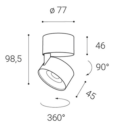 LED2 11508211 KLIP ON, WW 11W 2700K stropní bílé