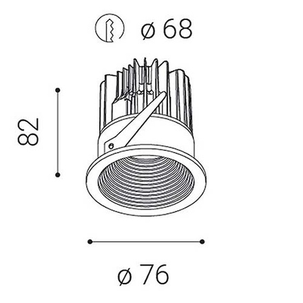 LED2 2111031DT SPLASH, W DIM 7W 3000K zápustné bílé