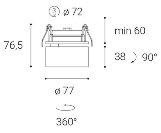 LED2 21507231 KLIP, BW 11W 2700K zápustné černé/bílé