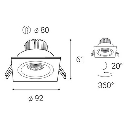 LED2 2160431DT 192N, W DIM 6W 3000K zápustné bílé
