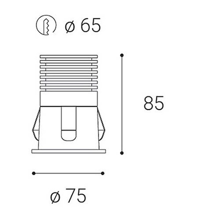 LED2 2250333DT RAY M, B DIM 10W 3000K zápustné černé