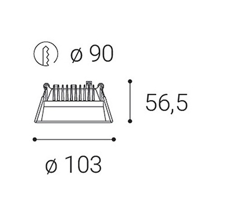 LED2 2250433D ZETA XS, B DIM 7 3000K ZÁPUSTNÉ ČERNÉ