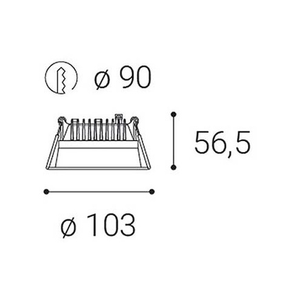 LED2 2250433DT ZETA XS, B DIM 10W 3000K zápustné černé