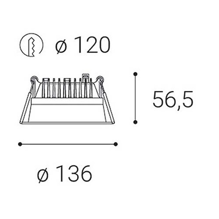 LED2 2250531DT ZETA S, W DIM 15W 3000K zápustné bílé