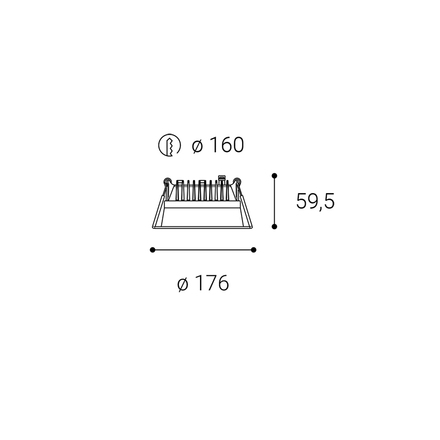 LED2 2250643 ZETA M, B 18-25W 4000K zápustné černá