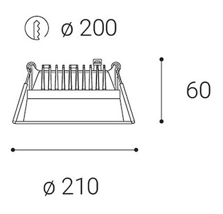 LED2 2250731D ZETA L,  DIM 25 3000K ZÁPUSTNÉ BÍLÉ