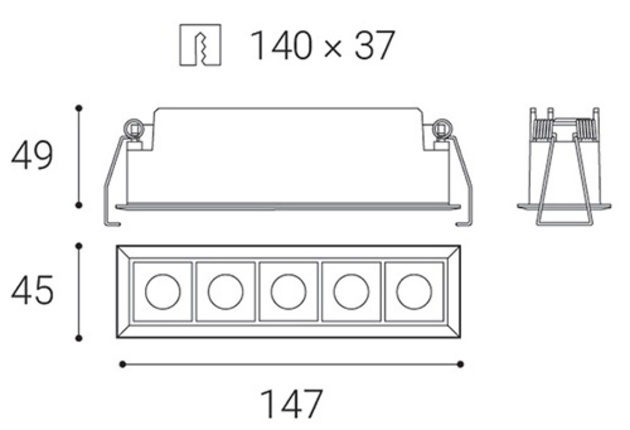 LED2 2250931D LINEAR 5,  DIM 10 3000K ZÁPUSTNÉ BÍLÉ