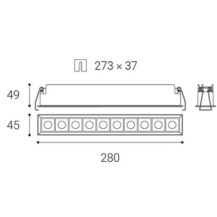 LED2 2251031DT LINEAR 10, W DIM 20W 3000K zápustné bílé