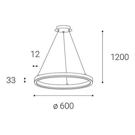 VÝPRODEJ VZORKU LED2 3270933DT CIRCLE 60 P-Z, B DIM 42W 3000K závěsné černé