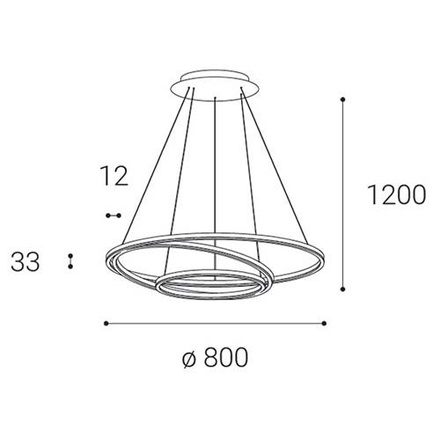 LED2 3271133DT CIRCLE 3 P-Z, B DIM 136W 3000K závěsné černé