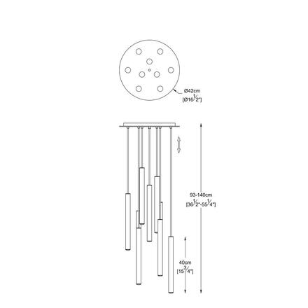 ZUMALINE Závěsné svítidlo LOYA P0461-09C-B5SC